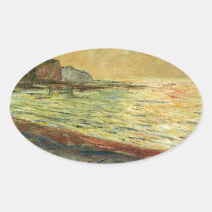 Monet Beach bij Pourville Ovale Sticker