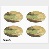 Monet Beach bij Pourville Ovale Sticker (Vel)