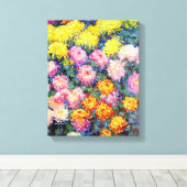 Monet - Bed of Chrysanthemums Canvas Afdruk (Insitu (Houten vloer))
