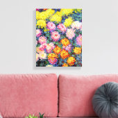Monet - Bed of Chrysanthemums Canvas Afdruk (Insitu (Woonkamer))