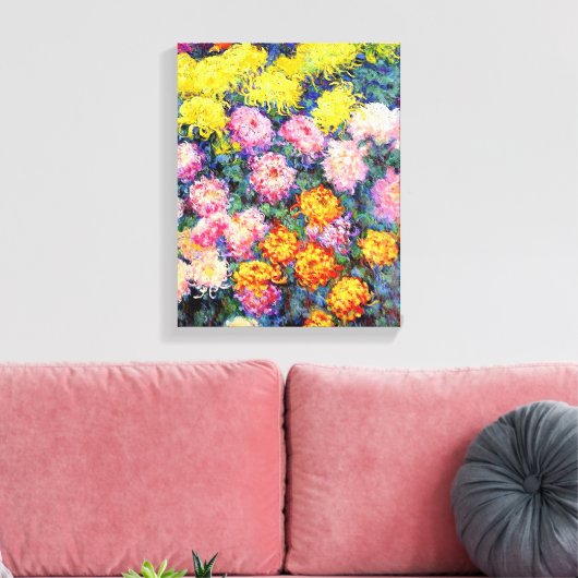 Monet - Bed of Chrysanthemums Canvas Afdruk (Insitu (Woonkamer))