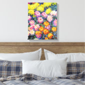Monet - Bed of Chrysanthemums Canvas Afdruk (Insitu (Slaapkamer))