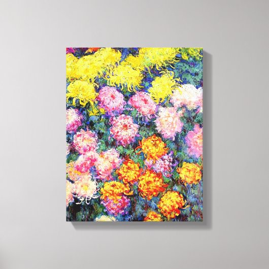 Monet - Bed of Chrysanthemums Canvas Afdruk (Voorkant)