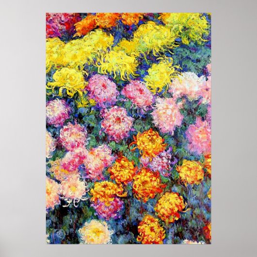 Monet - Bed of Chrysanthemums Poster (Voorkant)