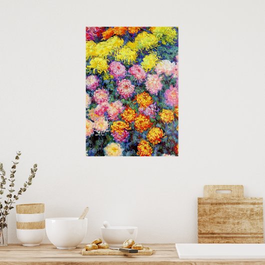 Monet - Bed of Chrysanthemums Poster (Keuken)