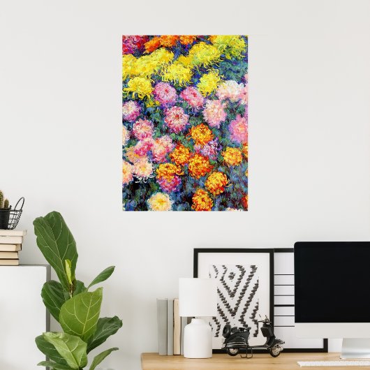 Monet - Bed of Chrysanthemums Poster (Thuiskantoor)