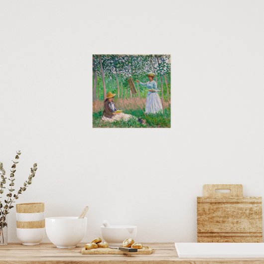 Monet - Blanche in esel , lezende Suzanne Poster (Keuken)
