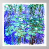 Monet = Blauwe watergalgen - Impressionistisch sch Poster (Voorkant)