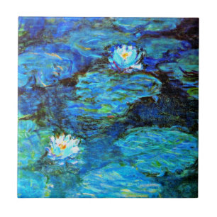 Monet - Blauwe waterlelies Tegeltje