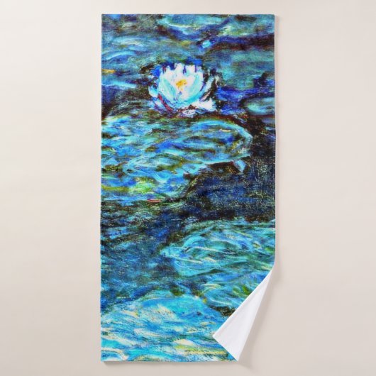 Monet - Blauwe waterlimieten Badhanddoek (Badhanddoek)