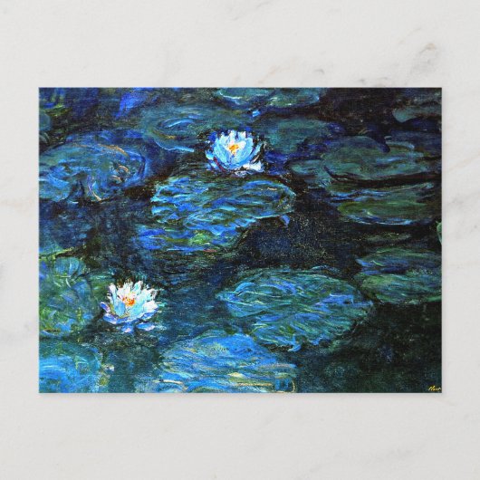 Monet - Blauwe waterlimieten Briefkaart (Voorkant)