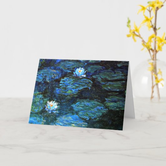 Monet - Blauwe waterlimieten Kaart (Gele Bloem)