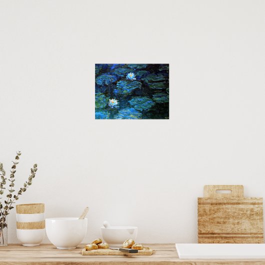 Monet - Blauwe waterlimieten Poster (Keuken)