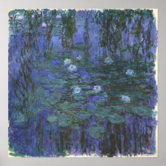 Monet - Blauwe waterlimieten Poster