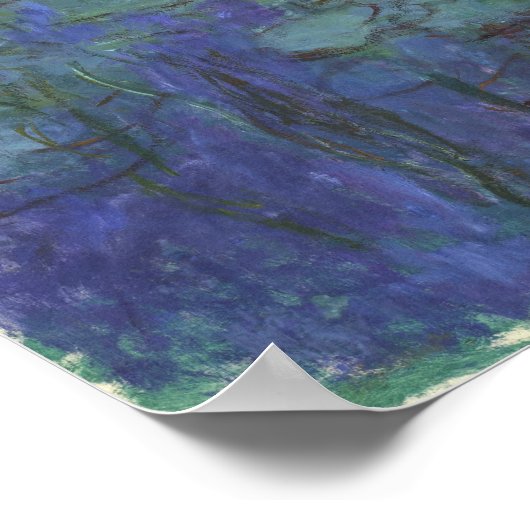 Monet - Blauwe waterlimieten Poster (Hoek)