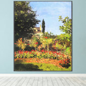 Monet - Bloeiende tuin Canvas Afdruk (Insitu (Houten vloer))