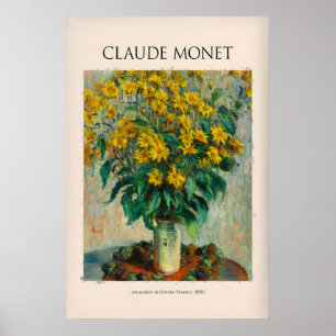 Monet Bloemen van de Aardpeer Stilleven Poster