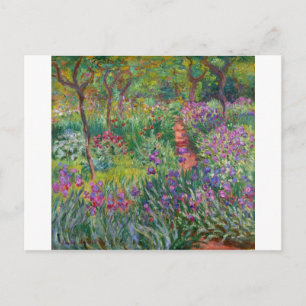 monet bloemen vintage de-iris-tuinen-in-giverny briefkaart