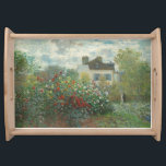 Monet Bloemtuin Frans  Kunsthout Dienblad<br><div class="desc">Het houten dienblad met Claude Monets The Artist's Garden in Argenteuil,  1873. Oude beroemde Franse schilderij met een huis en bloemen in een impressionistische stijl. CCO licentie,  public domain art.</div>