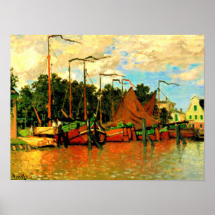 Monet - Boats in Zaandam, beroemd schilderij Poster