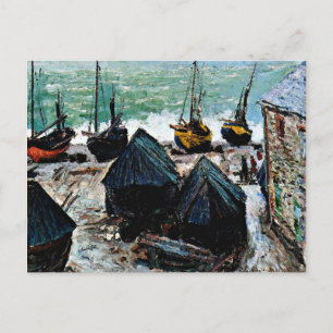 Monet - Boats op strand bij Etretat Briefkaart