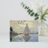 Monet boot water Zeilen in Le-Petit-Gennevillie Briefkaart