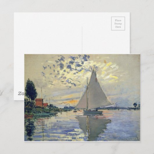 Monet boot water Zeilen in Le-Petit-Gennevillie Briefkaart (Voorkant / Achterkant)