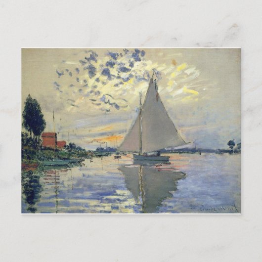 Monet boot water Zeilen in Le-Petit-Gennevillie Briefkaart