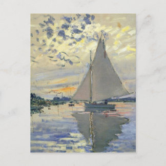 Monet boot water Zeilen in Le-Petit-Gennevillie Briefkaart