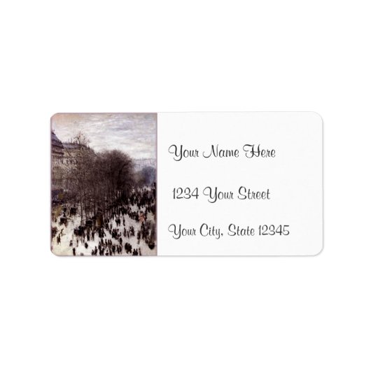 Monet Boulevard des Capucines Adresetiketten Etiket (Voorkant)