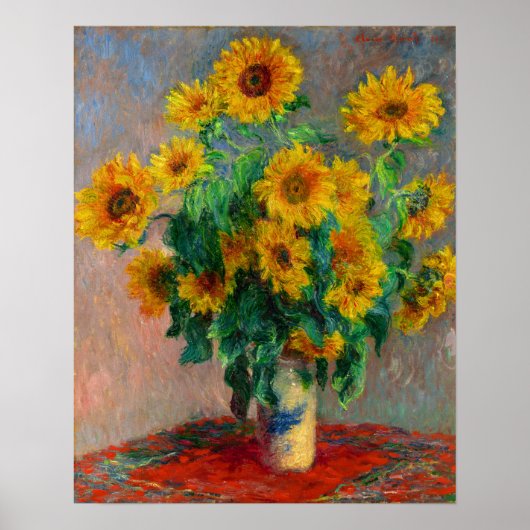 Monet Bouquet van Zonnebloemen Poster (Voorkant)