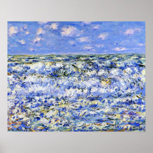 Monet - Brekende golven, beroemd kunstwerk Poster