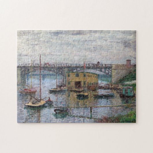 Monet Bridge Argenteuil Grey Day Fine Art Legpuzzel (Horizontaal)
