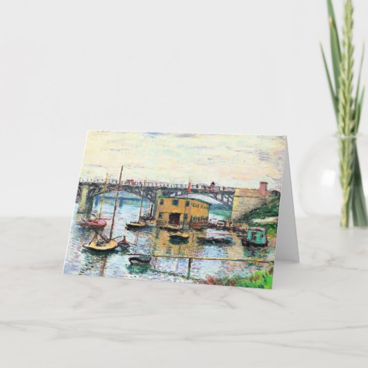 Monet - Brug in Argenteuil op een grijze dag Kaart (Voorkant)