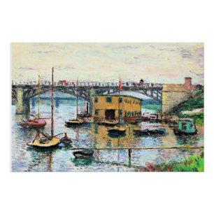 Monet - Brug in Argenteuil op een grijze dag Perfect Poster