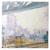 Monet - Buitenzijde van het station Saint-Lazare Tegeltje (Voorkant)