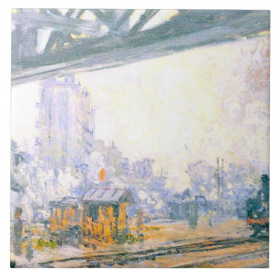 Monet - Buitenzijde van het station Saint-Lazare Tegeltje