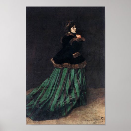 Monet Camille in Green Dress Poster (Voorkant)