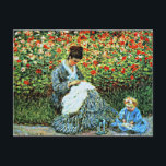 Monet - Camille Monet en Child Briefkaart<br><div class="desc">Claude Monet schilderij,  Camille Monet en Child.</div>