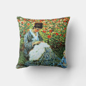 Monet: Camille Monet en Kind in Artiestens tuin Kussen (Achterkant)