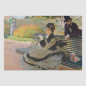 Monet- Camille op een Tuin Bench Decoupage Tissuepapier (Voorkant)