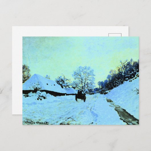 Monet - Cart on the Snow Briefkaart (Voorkant / Achterkant)