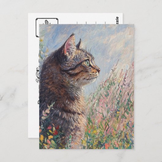 Monet Cat Briefkaart (Voorkant / Achterkant)