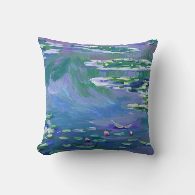 Monet Caulobacter Lilies Pillow Kussen (Voorkant)