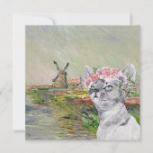 Monet Champ Tulipes en Fancy kat-flats Kaart (Voorkant)