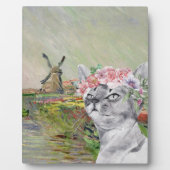 Monet Champ Tulipes en Fancy kat Fotoplaat (Voorkant)