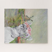 Monet Champ Tulipes en Fancy kat Legpuzzel (Horizontaal)
