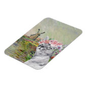 Monet Champ Tulipes en Fancy kat Magneet (Linkerzijde)