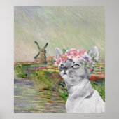Monet Champ Tulipes en Fancy kat Poster (Voorkant)