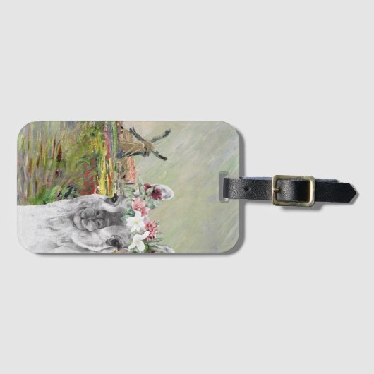 Monet Champ Tulipes en Fancy Lama Bagagelabel (Voorkant (horizontaal))